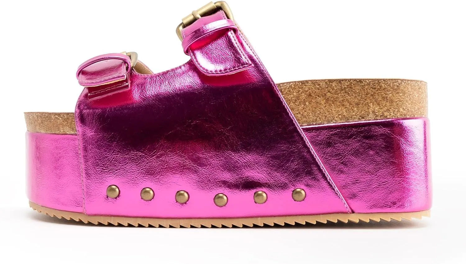 heelchic Platform Sandals Women, Chunky Platform Wedges with Arch Support, Big Buckle Casual Open Toe Slide Sandals