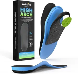 High Arch Support Orthotics Insoles - Welnove Plantar Fasciitis Pain Relief Shoe Inserts for Flat Feet, Foot Pain, Heel Spurs - Fatigue Reduce All-Day Standing Work Boot Insoles Men & Women (L)