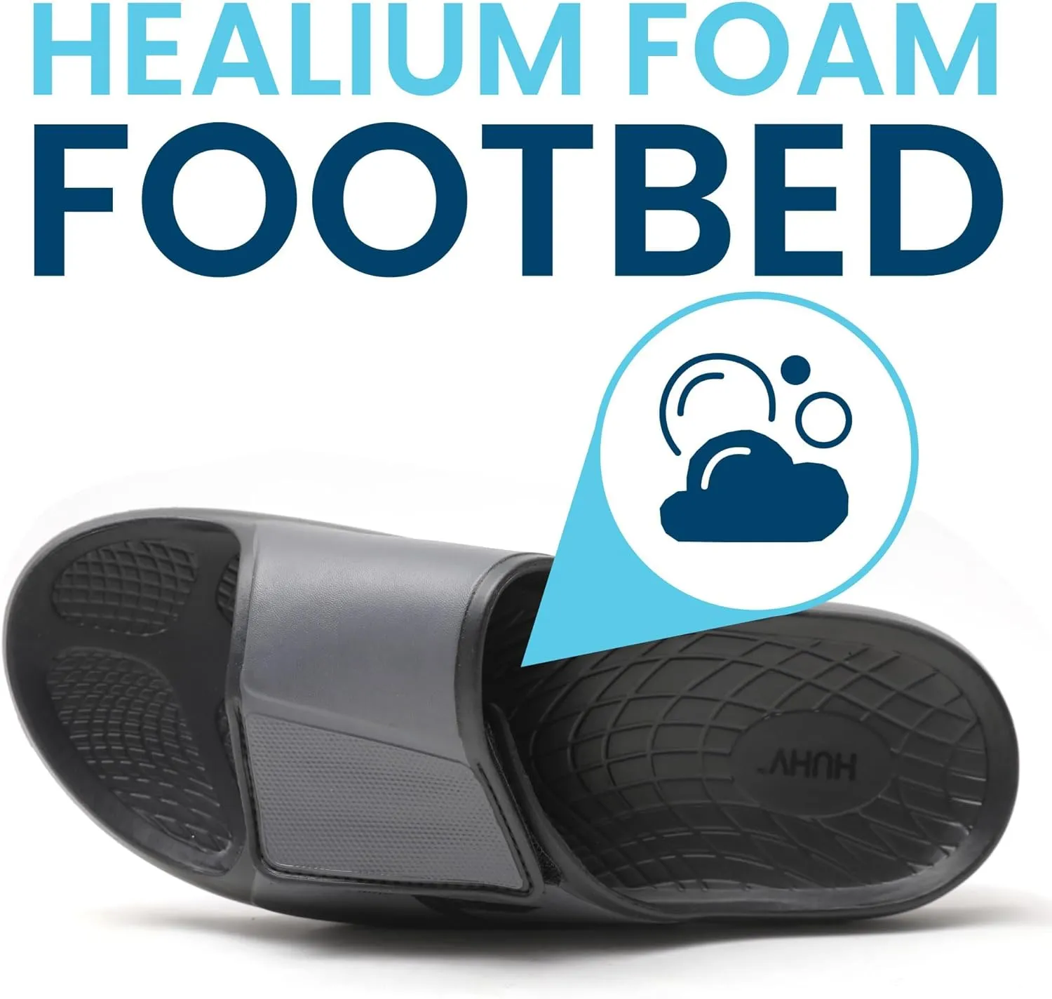 HUHV Recovery Comfort Sandals- Orthopedic Flip-Flop and Slide Sandals with Arch Support and Extra Cushion EVA Footbed for Men and Women