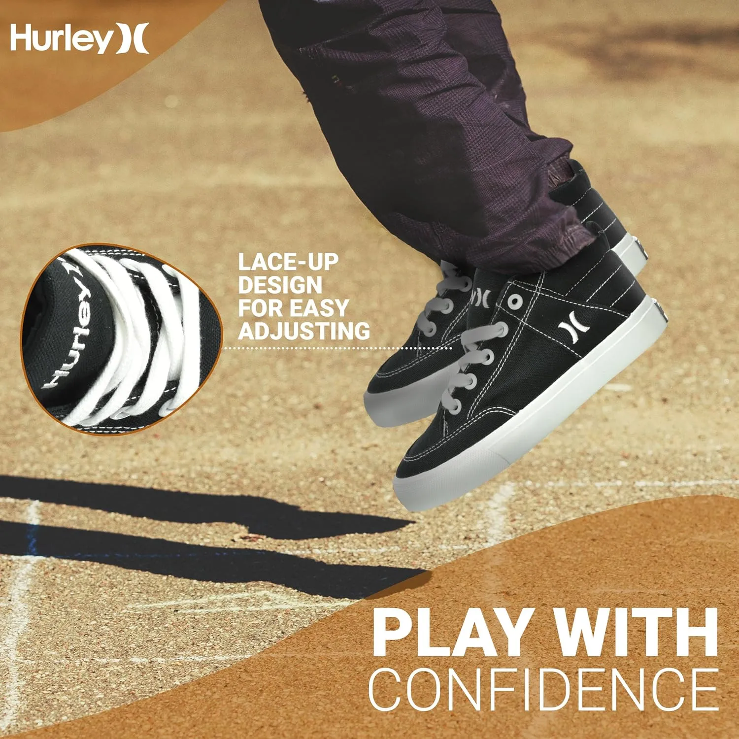 Hurley Roddy Kids High Top Skateboard Sneakers, Sports Shoes for Boys and Girls