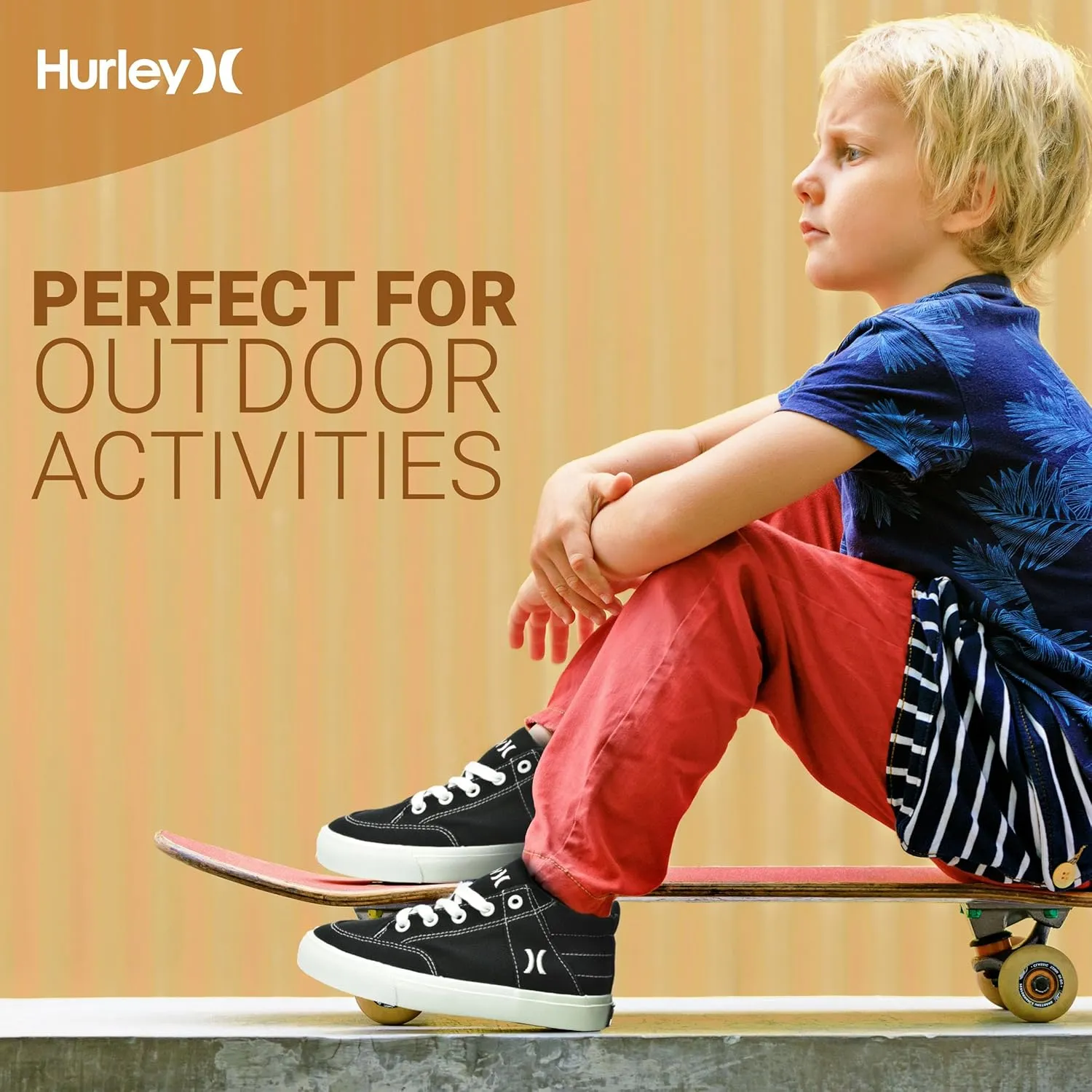 Hurley Roddy Kids High Top Skateboard Sneakers, Sports Shoes for Boys and Girls