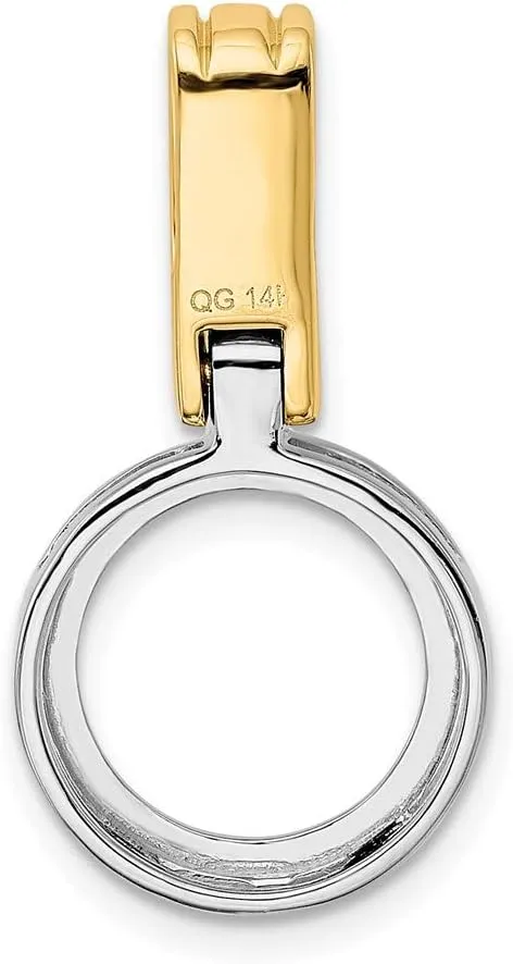 IceCarats 14K Solid Two Tone Gold Reversible Cubetto Omega Snake Slide Necklace Chain Pendant Charm