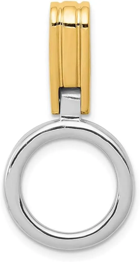 IceCarats 14K Solid Two Tone Gold Reversible Cubetto Omega Snake Slide Necklace Chain Pendant Charm