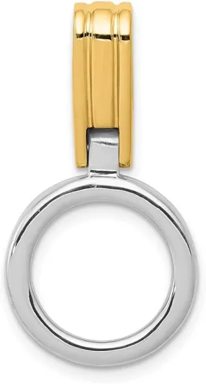 IceCarats 14K Solid Two Tone Gold Reversible Cubetto Omega Snake Slide Necklace Chain Pendant Charm