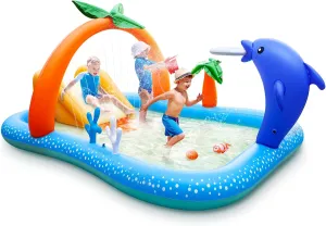 Inflatable Swimming Pool, Kiddie Pool Inflatable (95''x75''x40'')