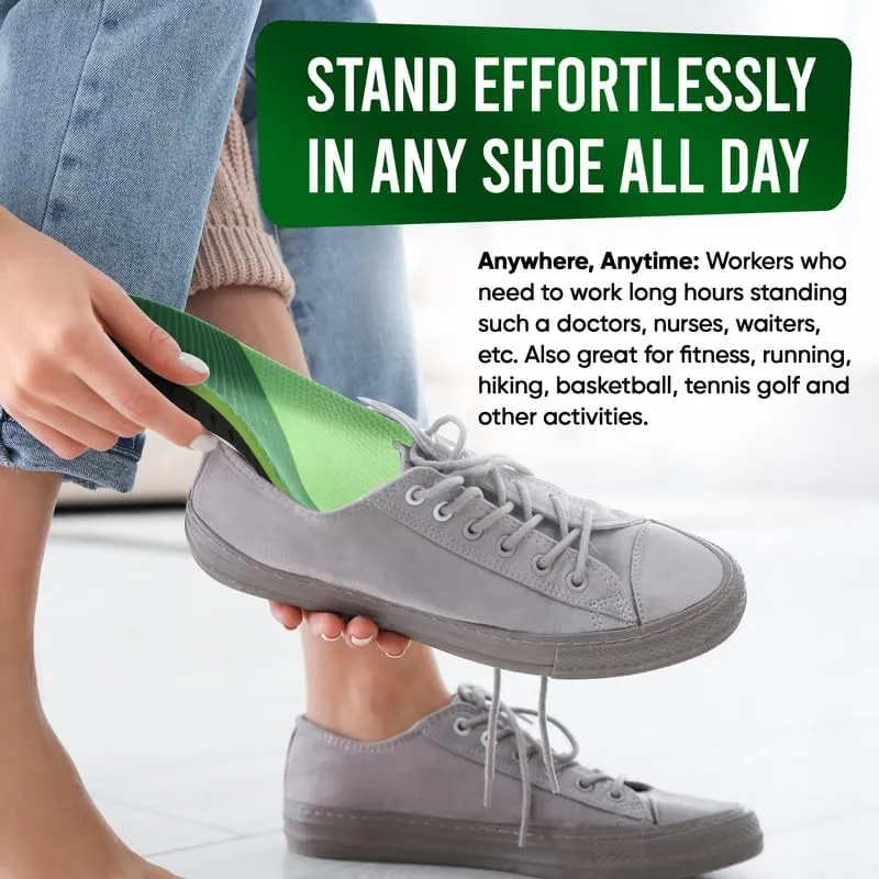 Insoles 2.0 for Men & Women – Plantar Fasciitis, Heel Pain, Flat Feet & Overpronation | Heavy-Duty Arch Support for Standing All Day | Built for 200  lbs | Men’s 10.5-12 / Women’s 11.5-13