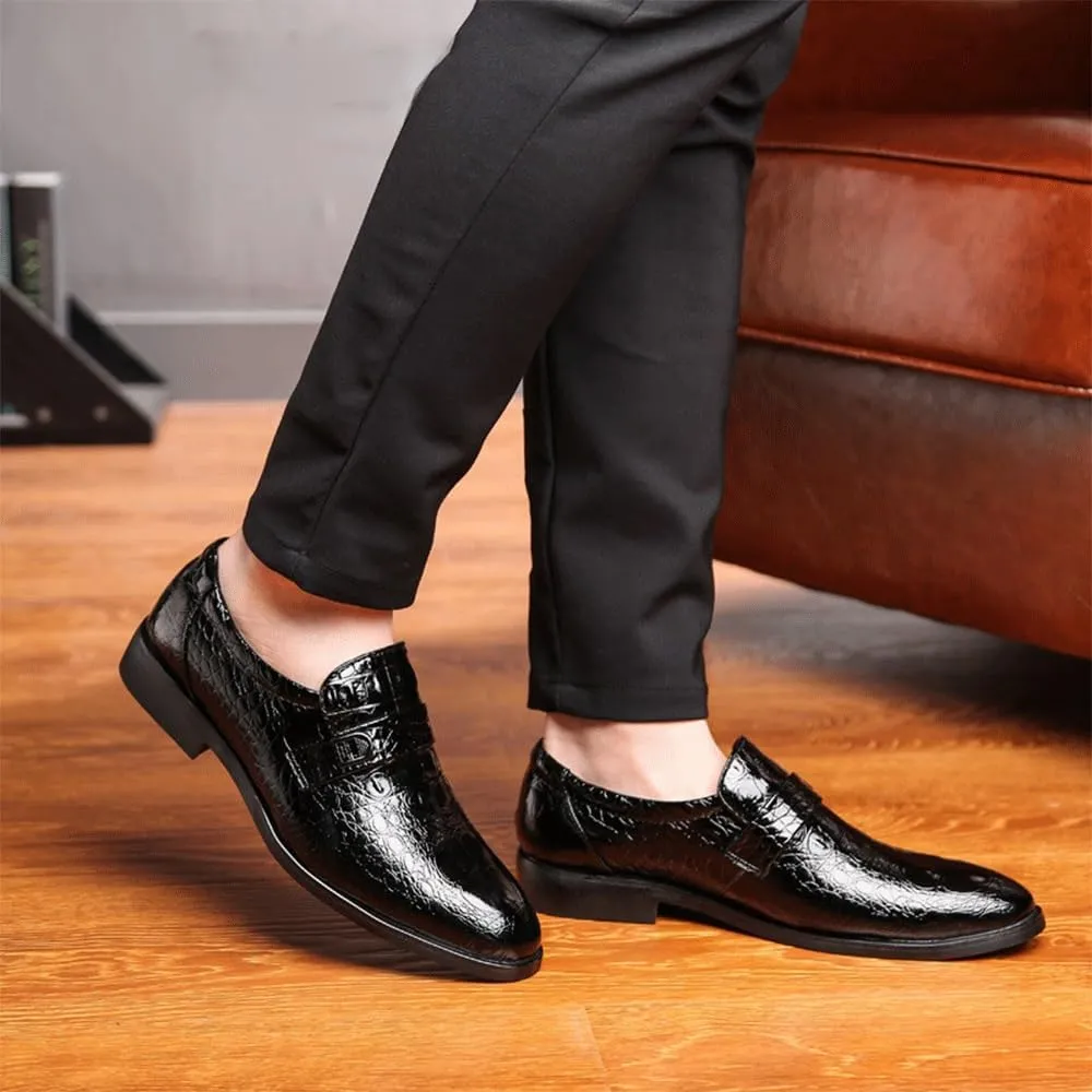 Italian Leather Loafers for Men Slip On Office Dress Business Oxfords Shoes