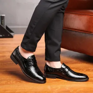 Italian Leather Loafers for Men Slip On Office Dress Business Oxfords Shoes