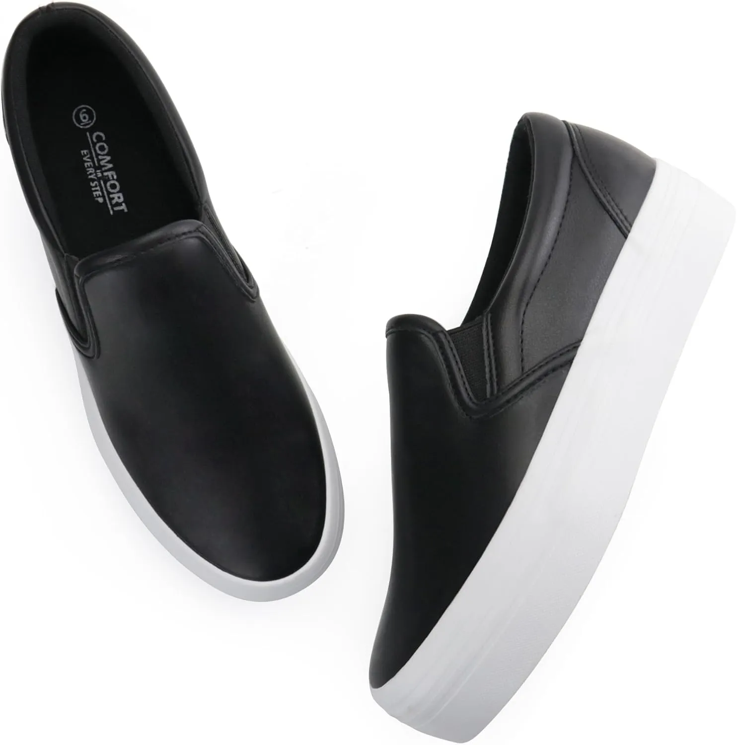JABASIC Women Slip-on Platform Loafers Casual Comfortable Loafer Shoes