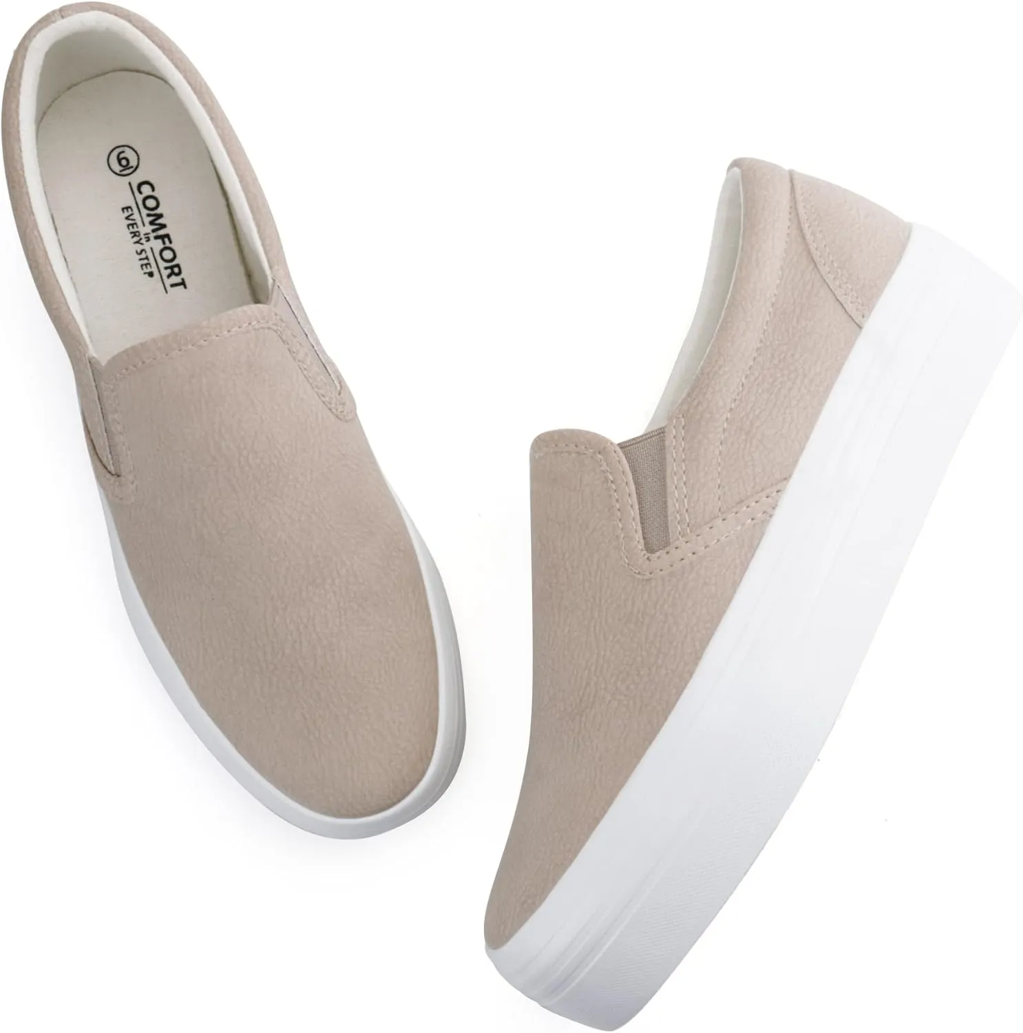 JABASIC Women Slip-on Platform Loafers Casual Comfortable Loafer Shoes