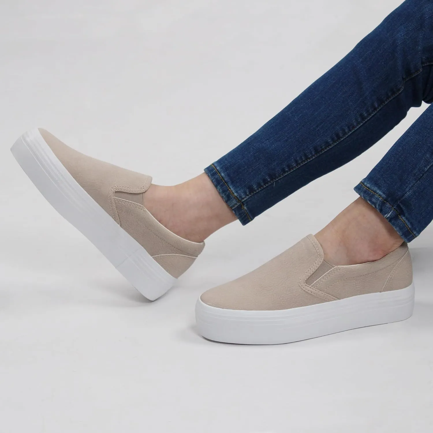 JABASIC Women Slip-on Platform Loafers Casual Comfortable Loafer Shoes