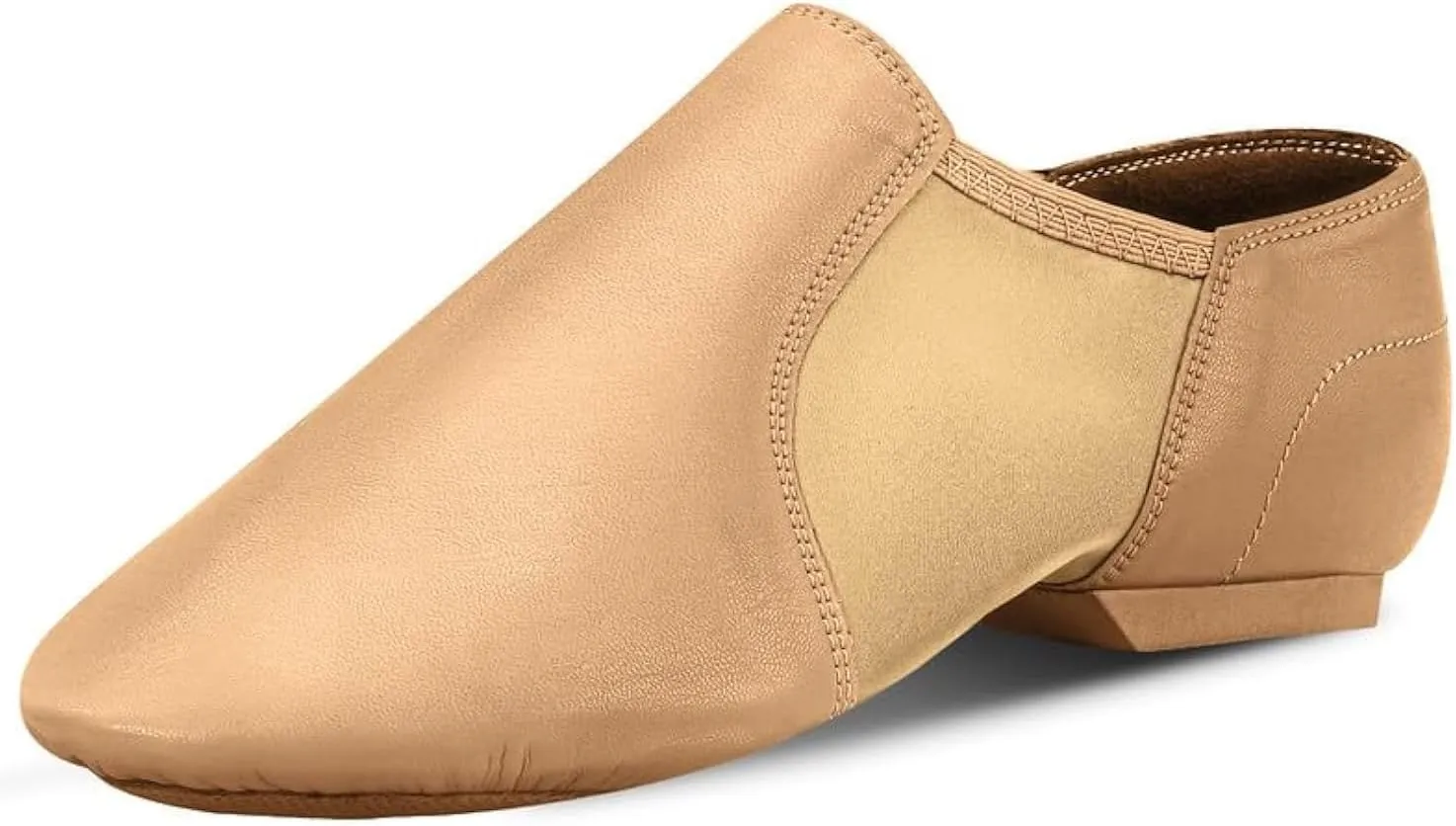 Jazz Shoes Leather Sole Slip-on Dance Shoes for Girls Boys,Black Brown (Toddler/Little Kid/Big Kid)