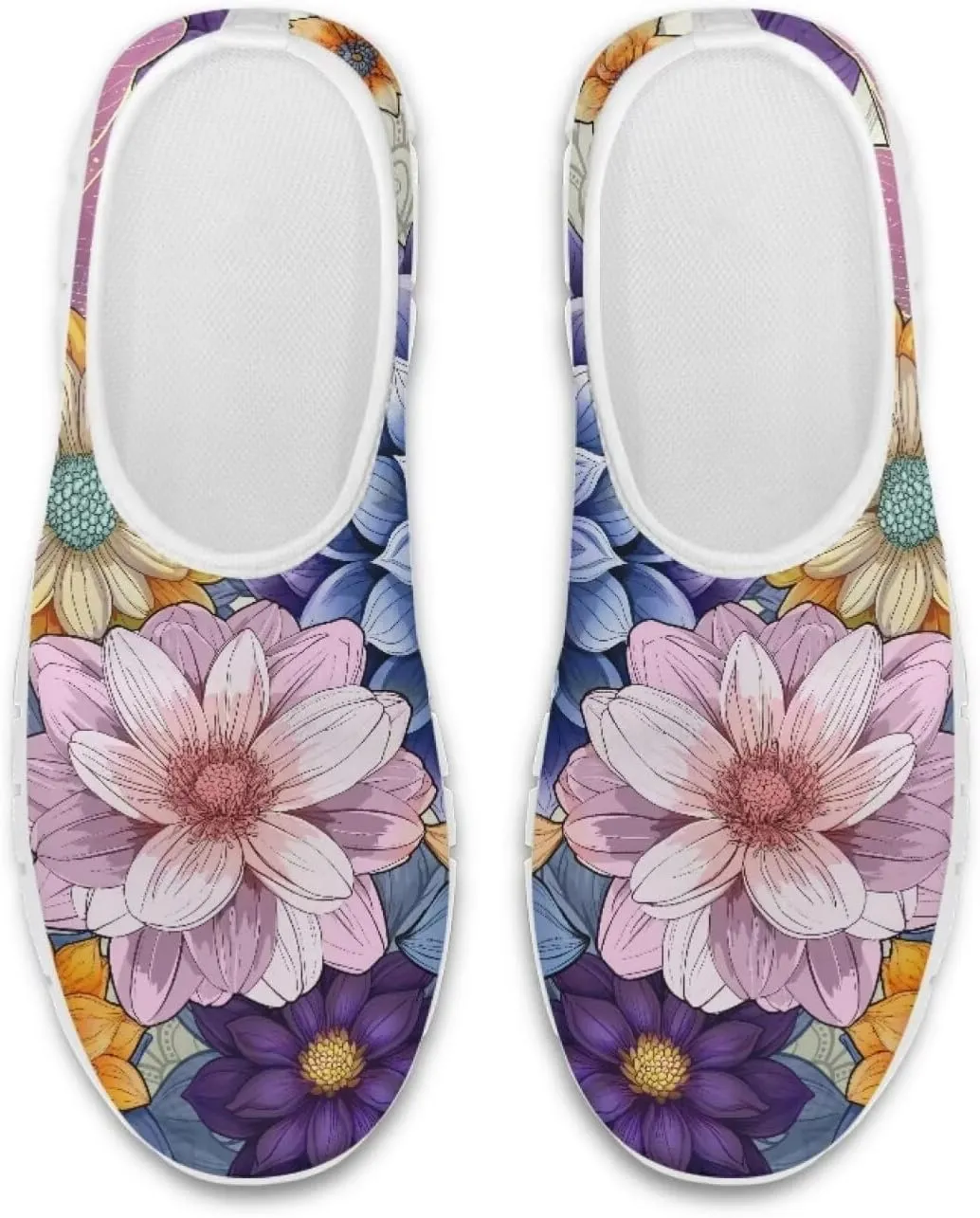 Jeiento Boho Blossom Womens Casual Loafer Slip On Lightweight Comfort Travel Walking Flats Shoes