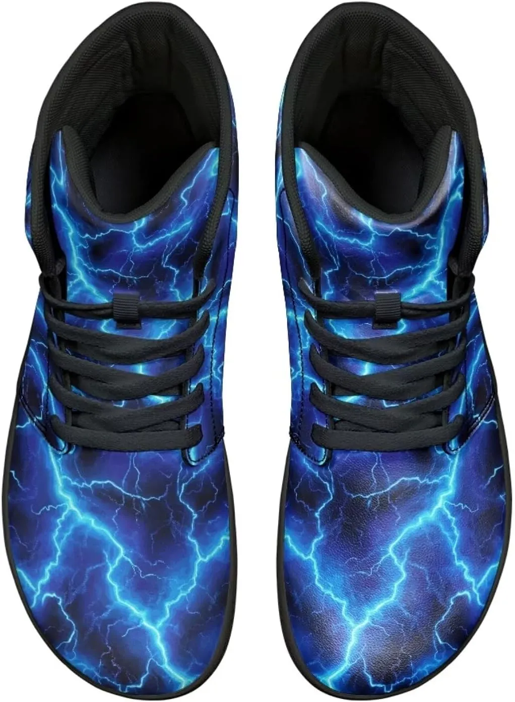 Jeiento Nature Pattern Mens Walking Shoes High Top Barefoot Running Shoes Wide Toe
