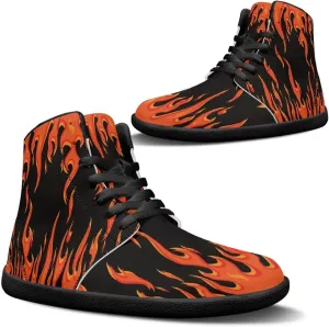 Jeiento Nature Pattern Mens Walking Shoes High Top Barefoot Running Shoes Wide Toe