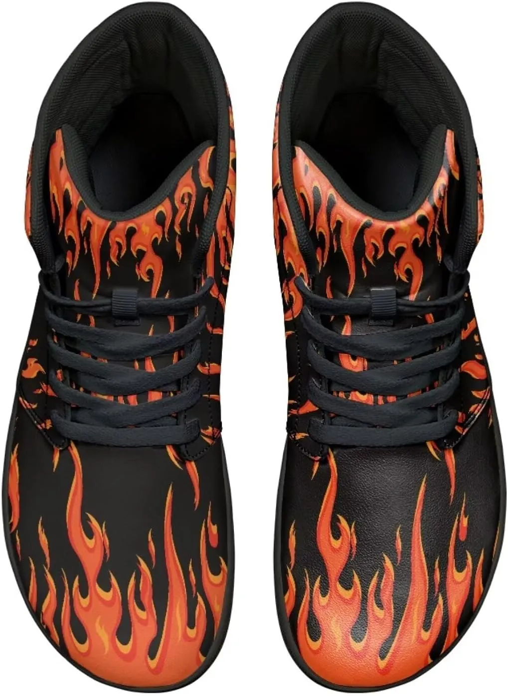 Jeiento Nature Pattern Mens Walking Shoes High Top Barefoot Running Shoes Wide Toe