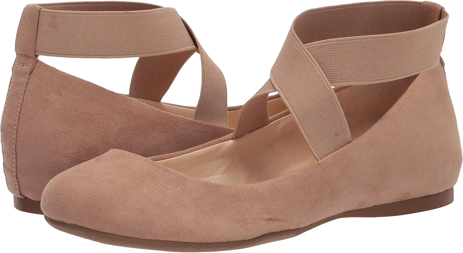 Jessica Simpson Mandayss Women's Pull-On Criss-Cross Ankle Ballet Flats Shoes