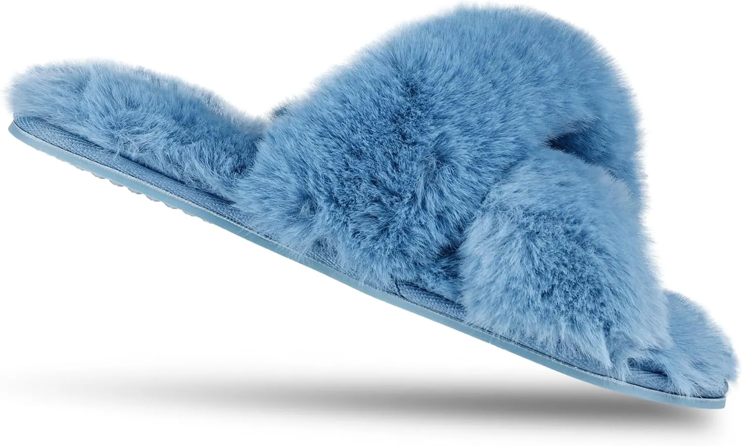 Jessica Simpson Women's Fashion Faux Feather Slide-On Memory Foam Slipper