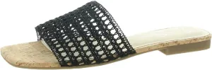 Jessica Simpson Womens Rilane Man Made Slip-On Flat Sandals