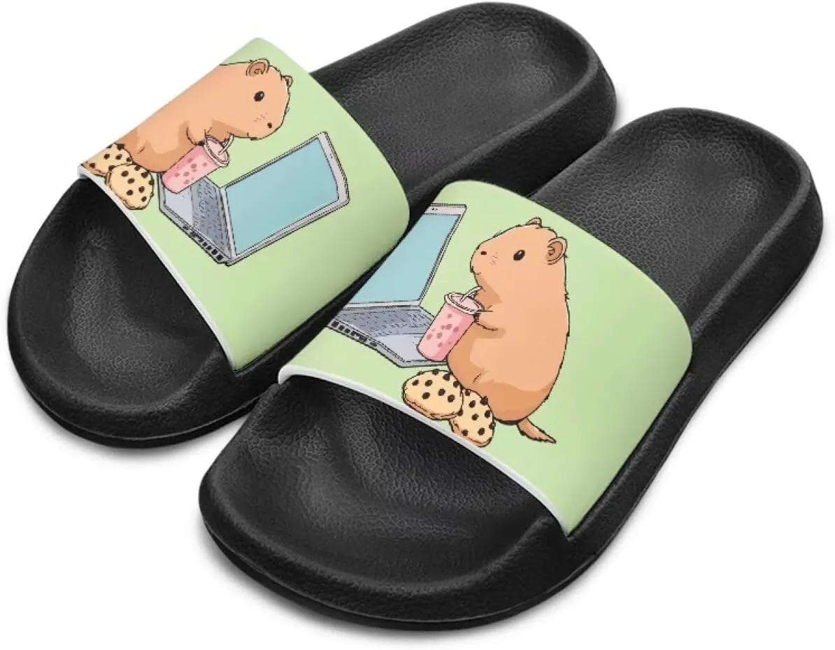 JoyLamoria Animal Print Sandals House Slides Children's Cozy Pillow Slippers Soft Cushioned Lightweight Summer Fashionable