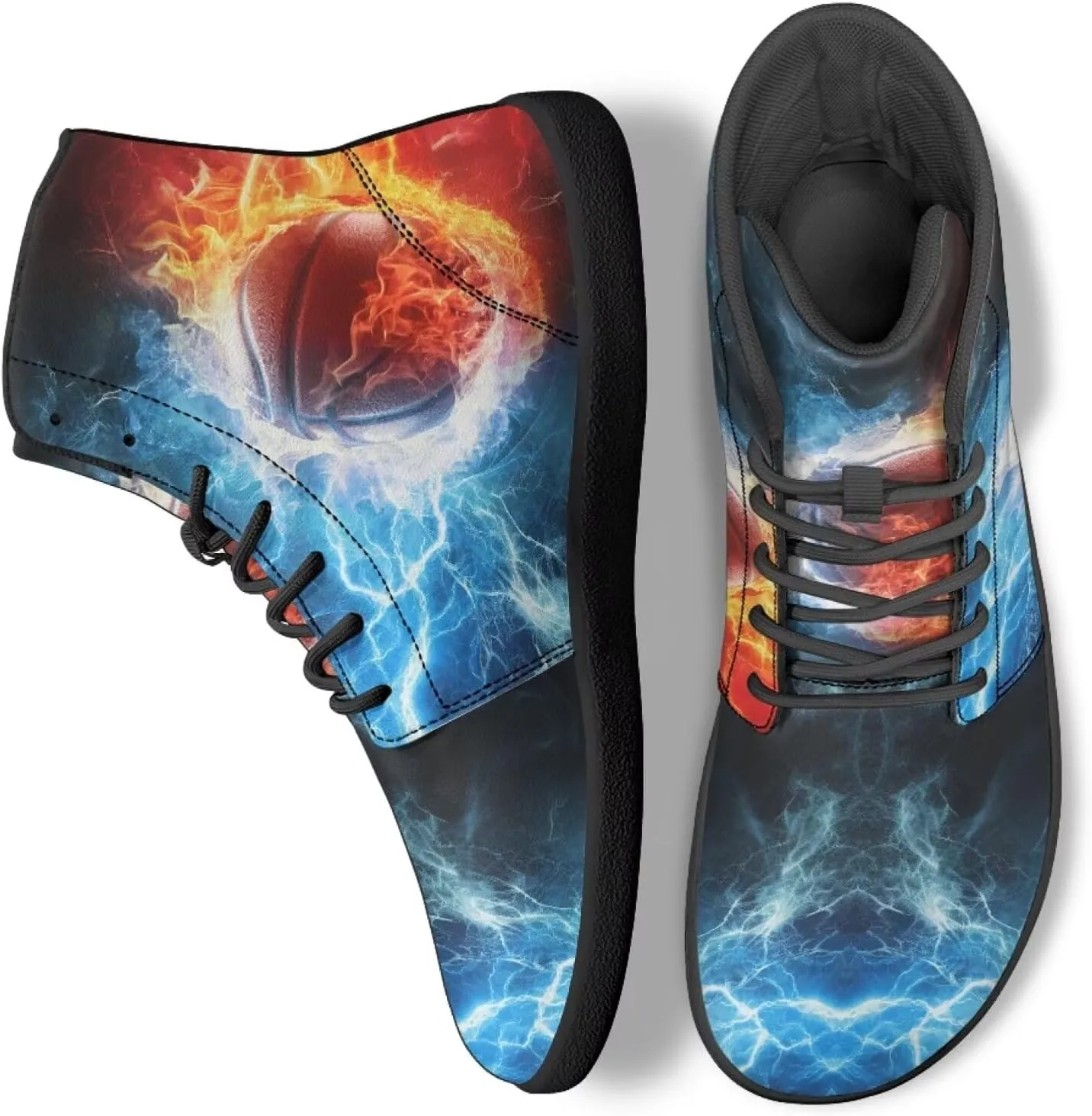 JoyLamoria Bling Bling Butterfly Print High Top Sneakers Lace up Leather Shoes Fashion High Top Flats Barefoot Wide Shoes Y2K for Girls