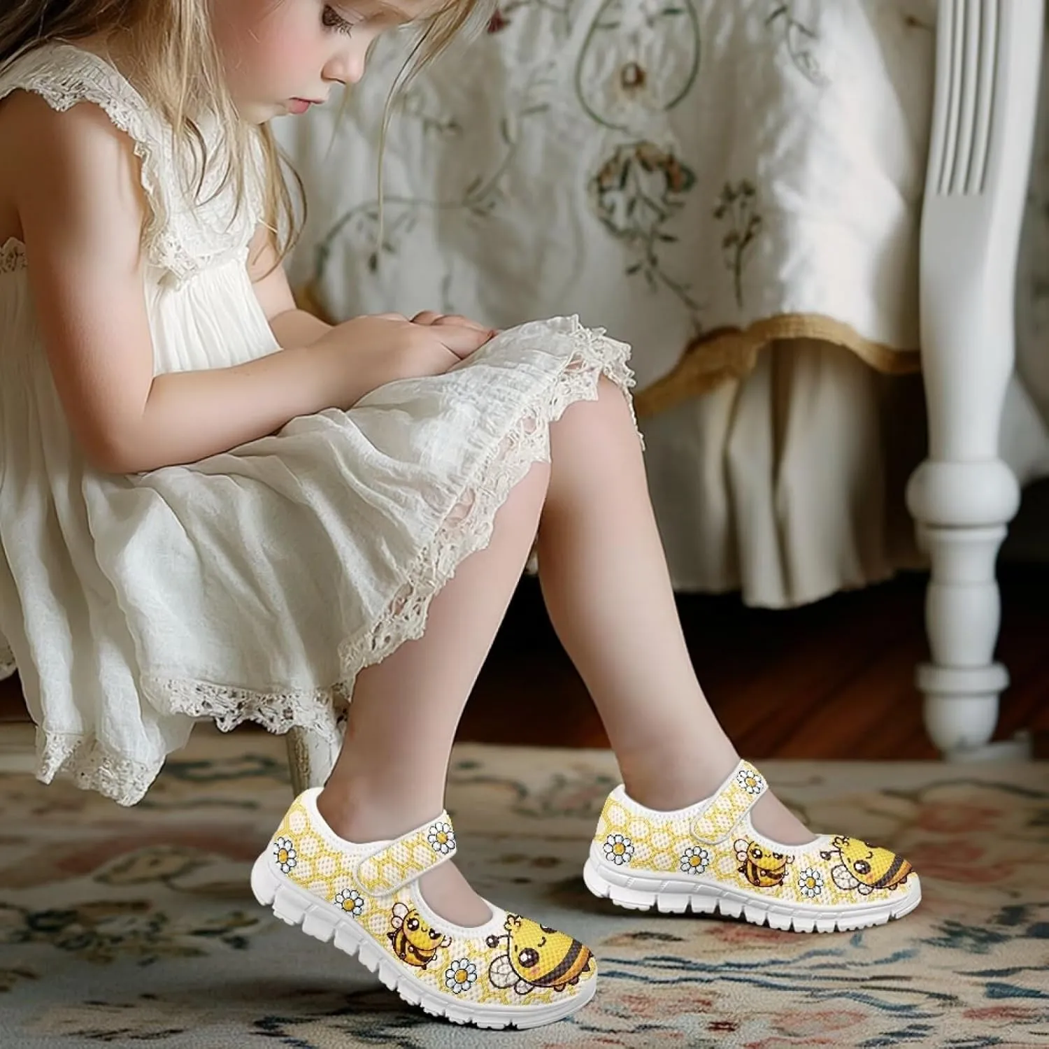 JoyLamoria Purple Mermaid Scales Print Toddler Little Flat Dress Shoes,Mary Jane Shoes Princess Birthday School Shoes for Girls Size 11-2.5