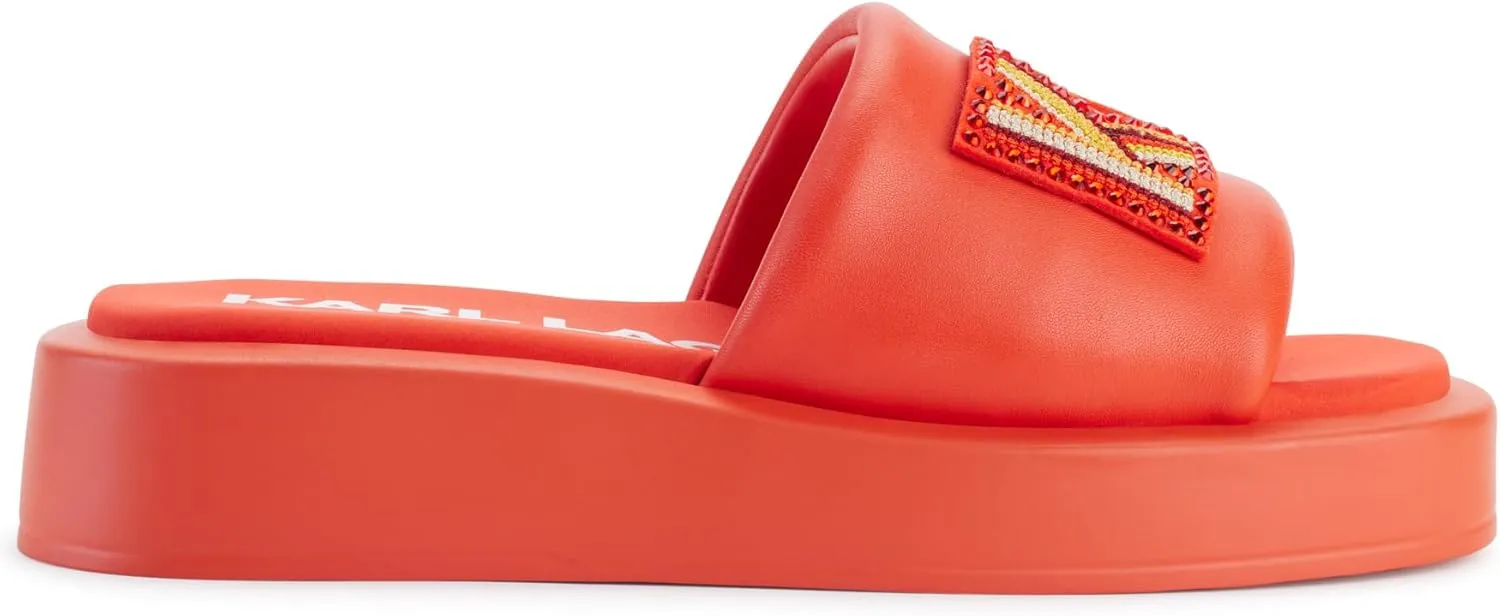 Karl Lagerfeld Paris Women's Opal Embellished Platform Sandal Slide