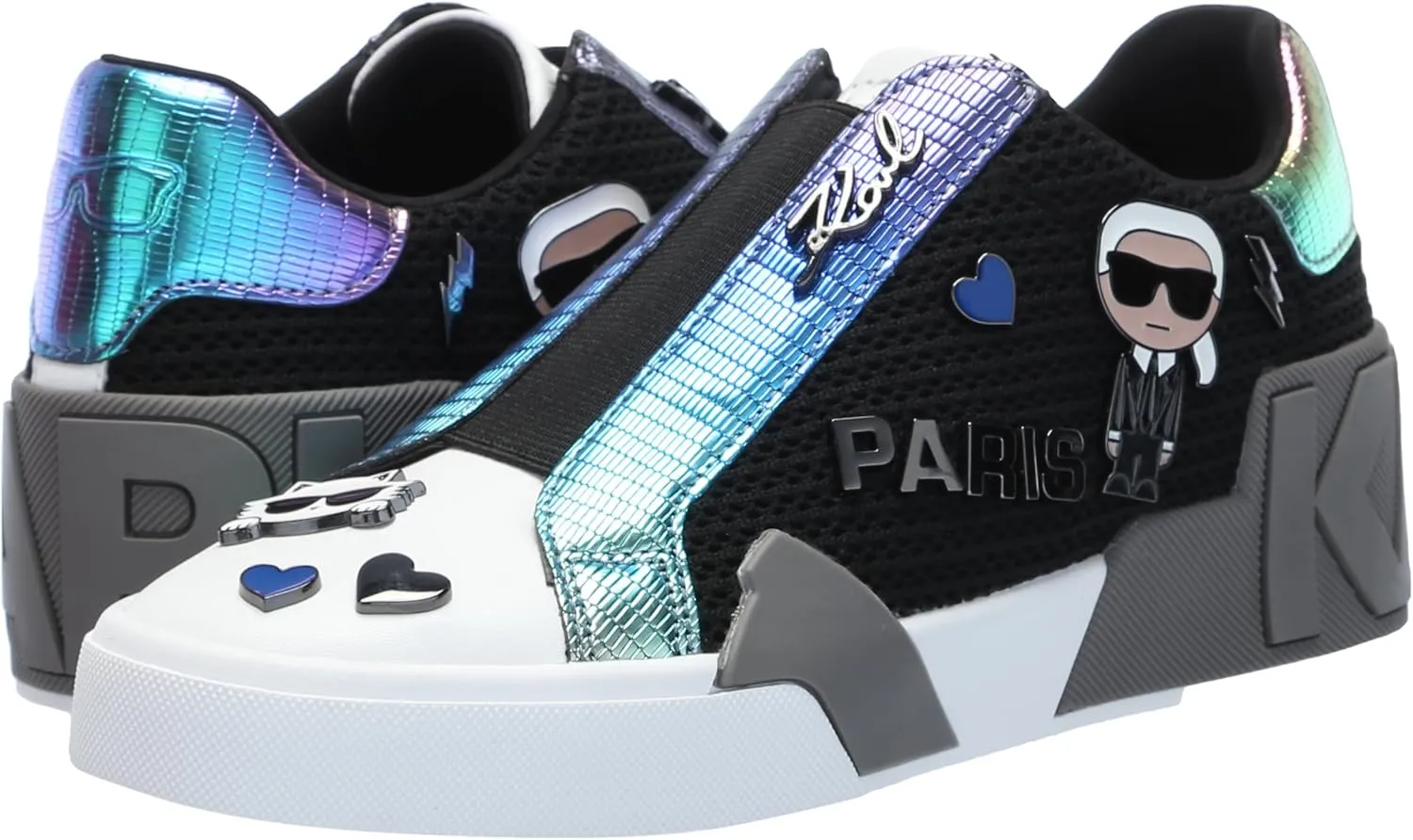 KARL LAGERFELD womens Mavise Pins Everyday Lace Up Sneaker