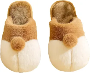 Kawaii Slippers For Women Men Wool Lined House Slippers Plush Slip-On House Slippers Cute Animal Slippers Slip On Anti-Skid Sole Slippers