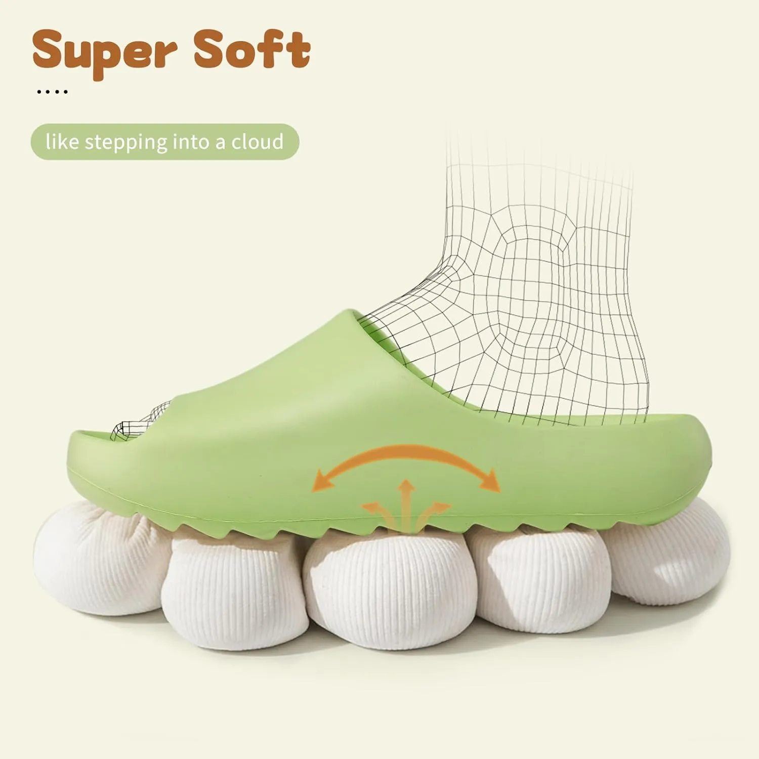 Kids Cloud Slides Slippers For Girls Boys,Pillow House Slippers Non-Slip Super Soft Quick Drying Shower Cushioned Slides Bathroom Thick Sole Sandals Indoor Outdoor Slippers