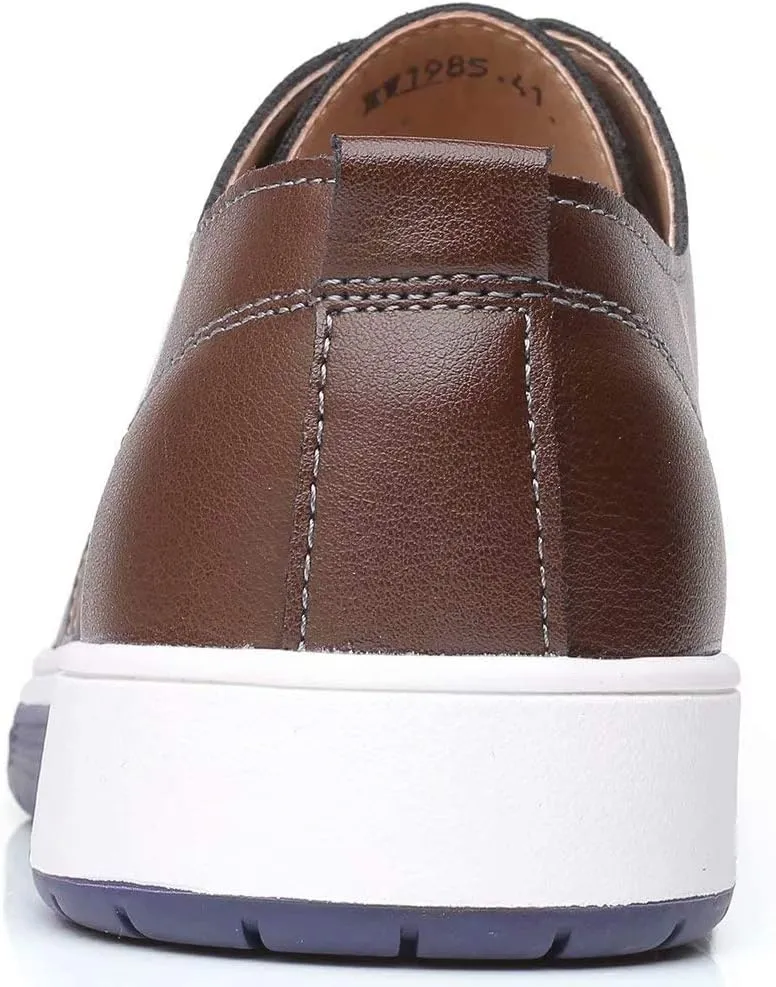 konhill Men's Casual Oxford Shoes - Breathable Dress Shoes Loafers Lace-up Flat Sneakers