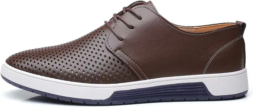 konhill Men's Casual Oxford Shoes - Breathable Dress Shoes Loafers Lace-up Flat Sneakers