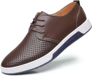 konhill Men's Casual Oxford Shoes - Breathable Dress Shoes Loafers Lace-up Flat Sneakers