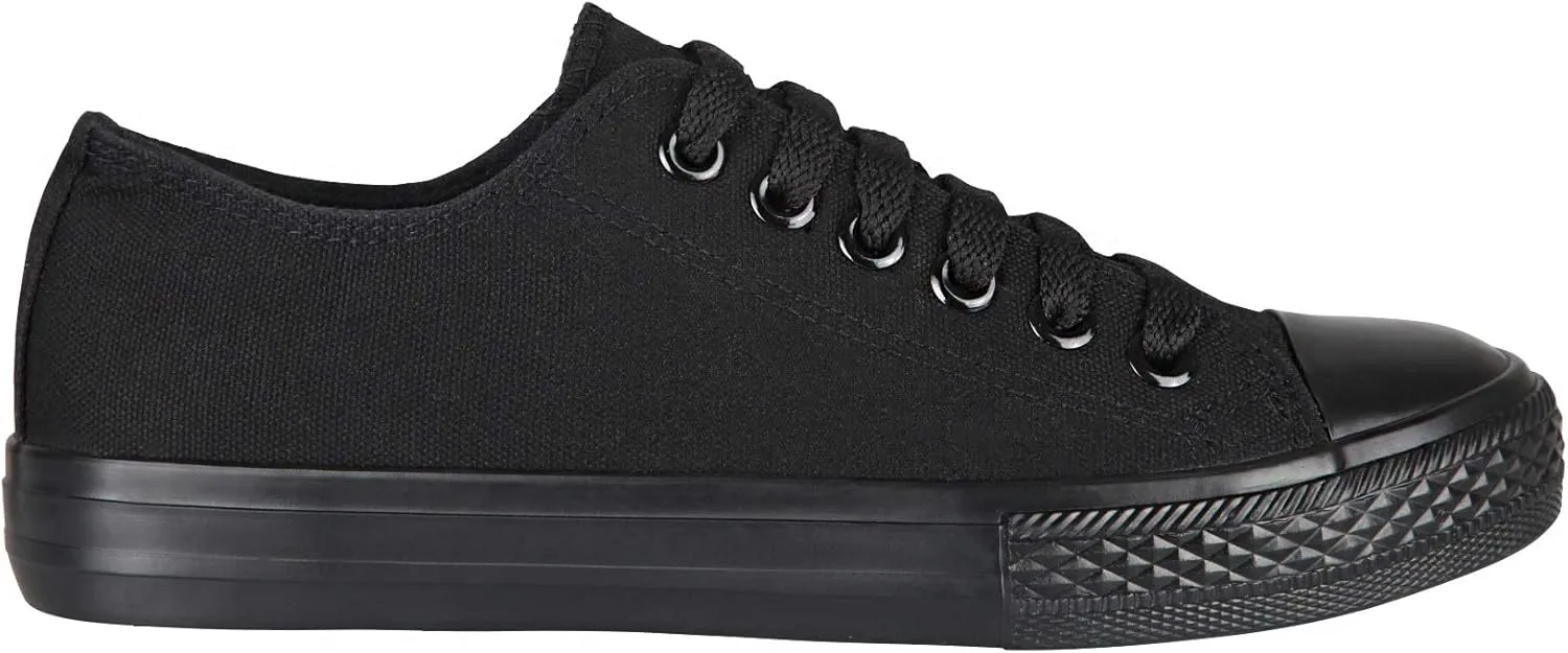 KRISP Women Girls Low Top Canvas Classic Fashion Lace Up Slip On Sneakers Shoes