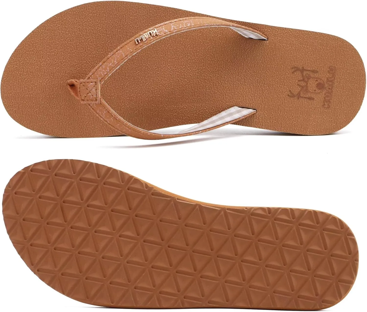 KuaiLu Womens Arch Support Flip Flops Comfortable Yoga Mat Slip on Summer Beach Walking Thong Cushion Sandals