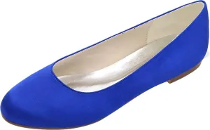Ladies Flat Slip On Shoes Round Toe Satin Flat Shoes Wedding Party