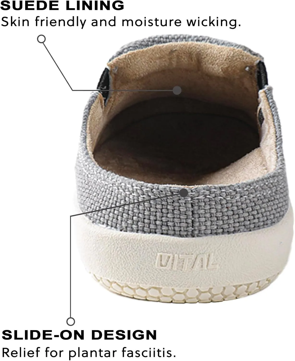LazyStep Men's Orthopedic Slippers with Arch Support, Slip on Indoor Outdoor House Shoes