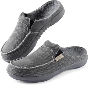 LazyStep Men's Orthopedic Slippers with Arch Support, Slip on Indoor Outdoor House Shoes