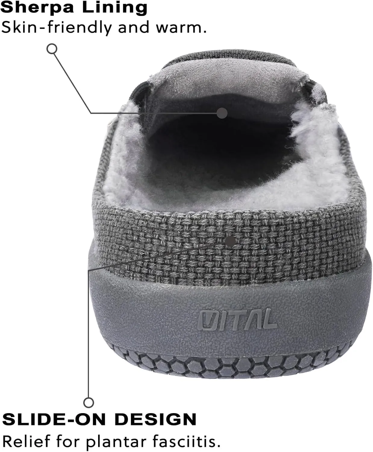 LazyStep Men's Orthopedic Slippers with Arch Support, Slip on Indoor Outdoor House Shoes