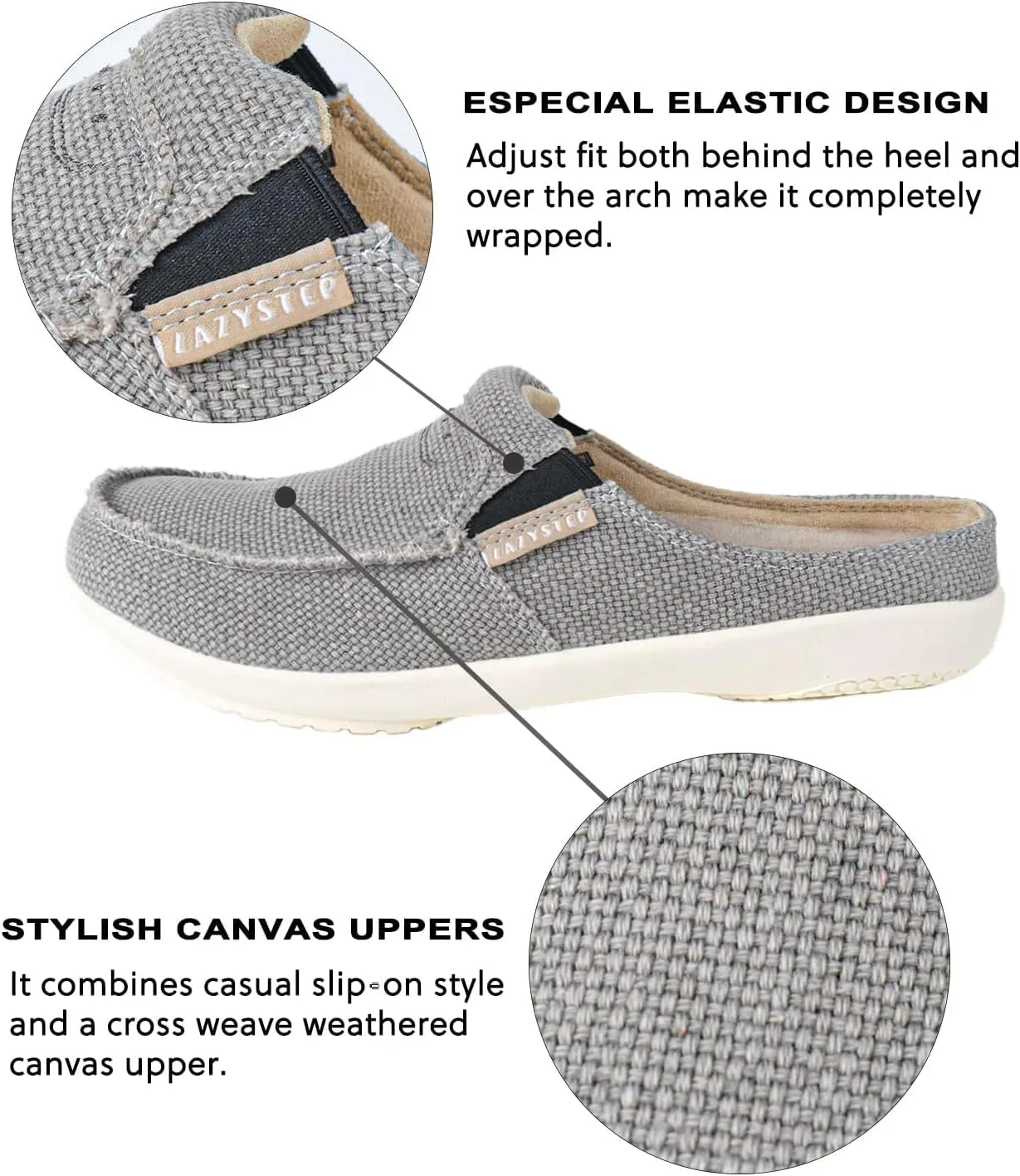 LazyStep Men's Orthopedic Slippers with Arch Support, Slip on Indoor Outdoor House Shoes