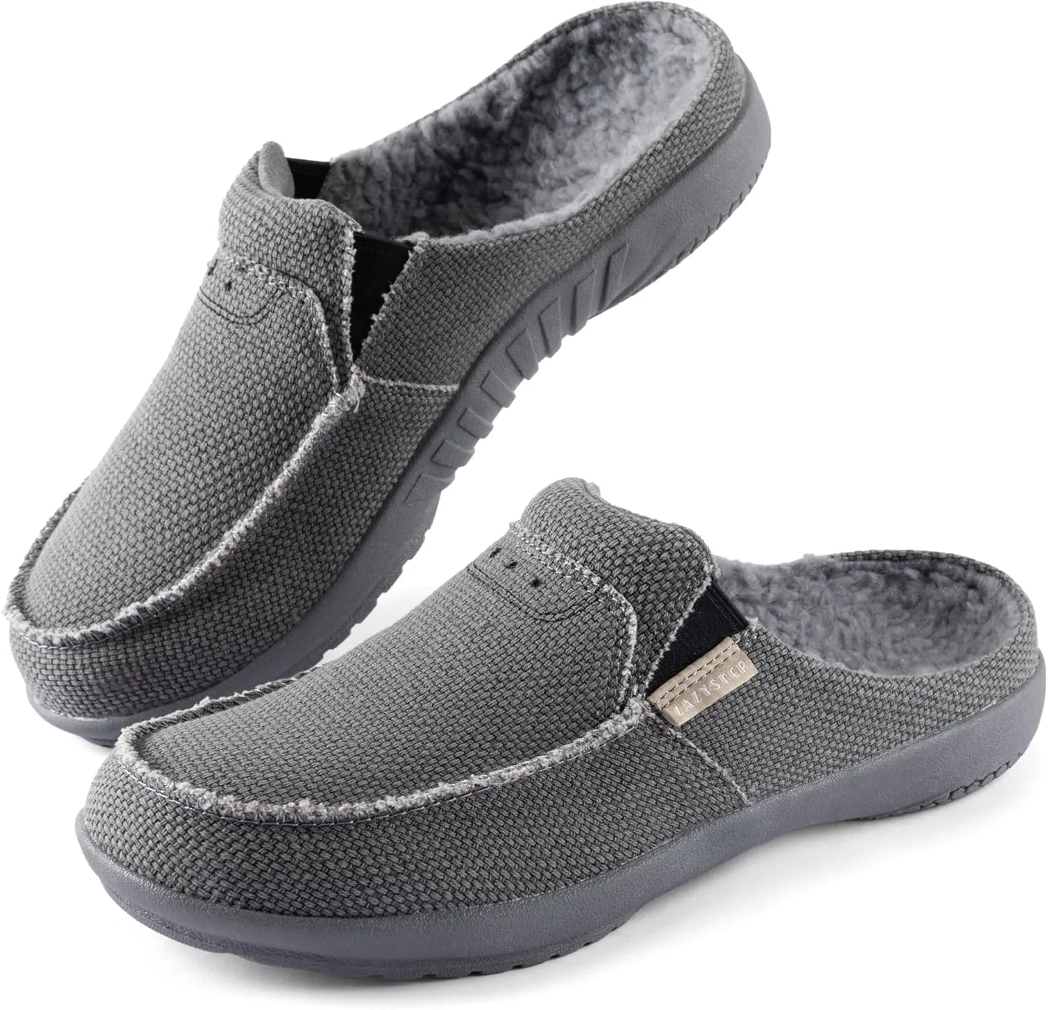 LazyStep Men's Orthopedic Slippers with Arch Support, Slip on Indoor Outdoor House Shoes
