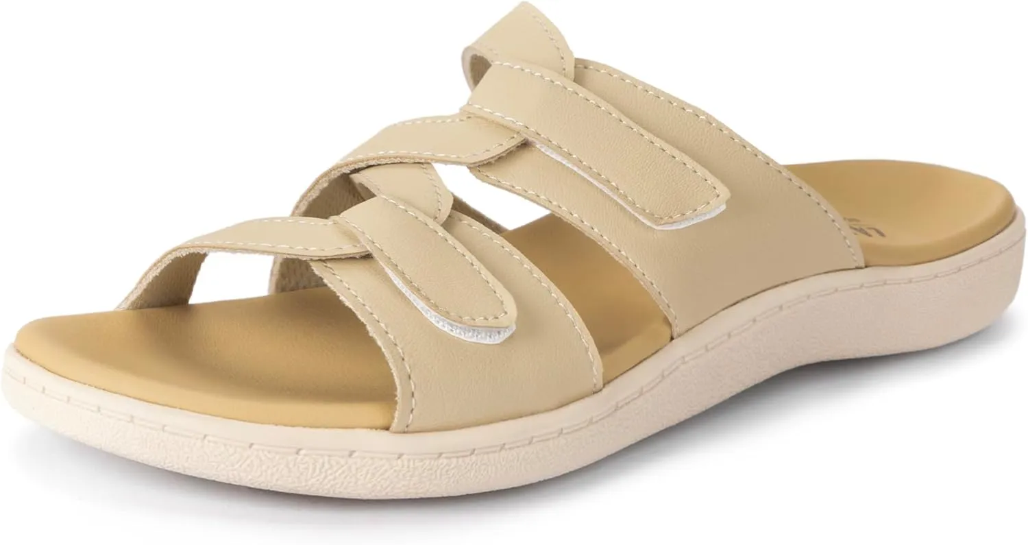 LazyStep Women's Orthotic Slide Sandals with Arch Support & Adjustable Straps