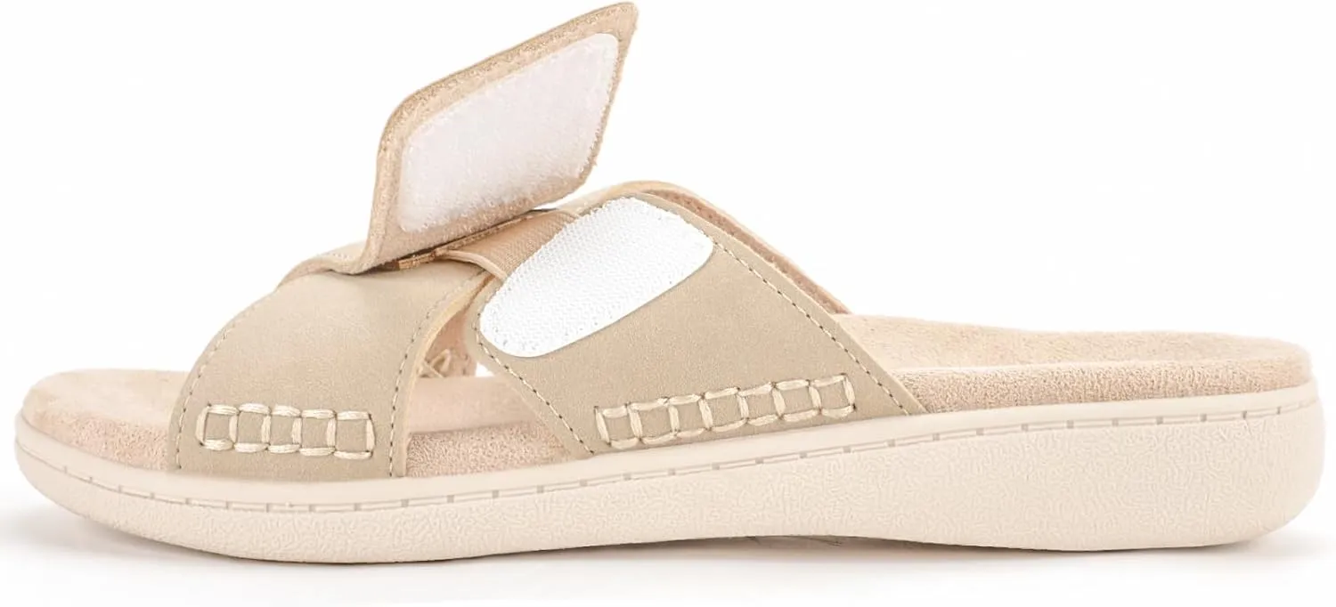 LazyStep Women's Orthotic Slide Sandals with Arch Support & Adjustable Straps