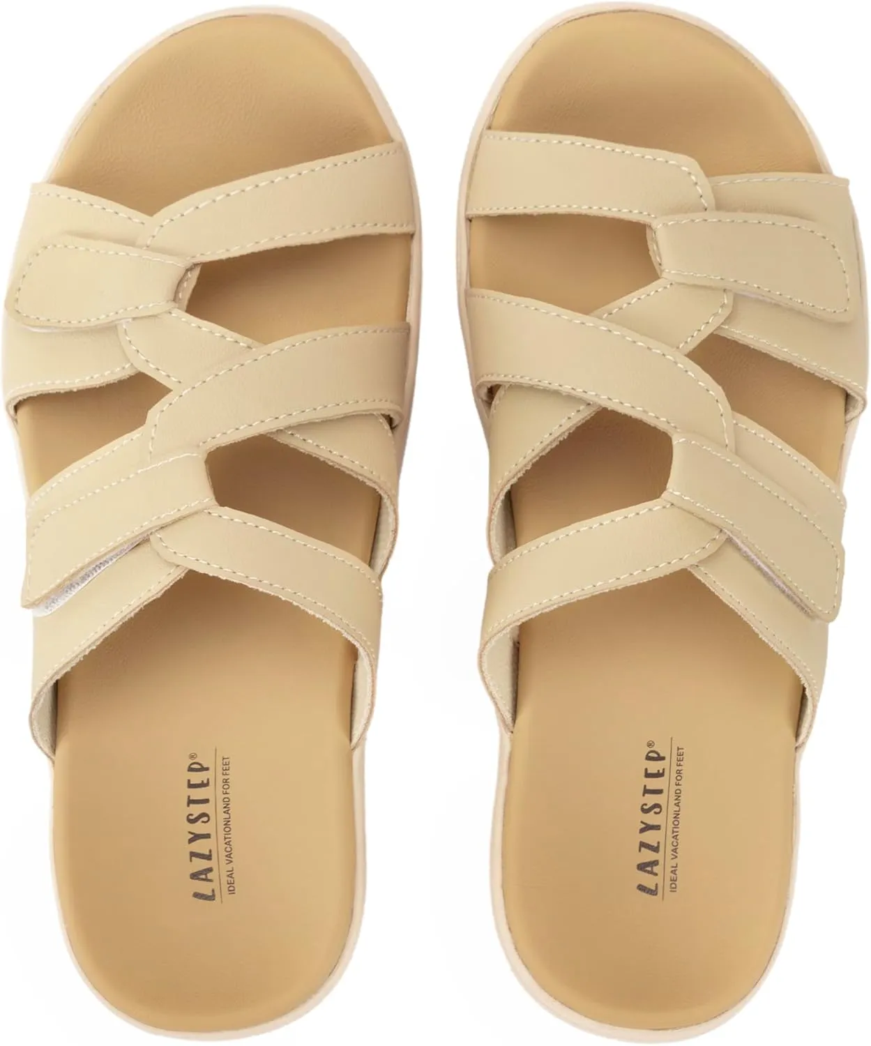 LazyStep Women's Orthotic Slide Sandals with Arch Support & Adjustable Straps