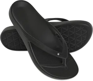 LightFeet Arch Support Rhinestone Flip Flops for Women – Australian Podiatrists Designed Bling Flip Flops for Women, Orthotic Black Crystal Flip Flops with Arch Support Made from Recycled Footwear