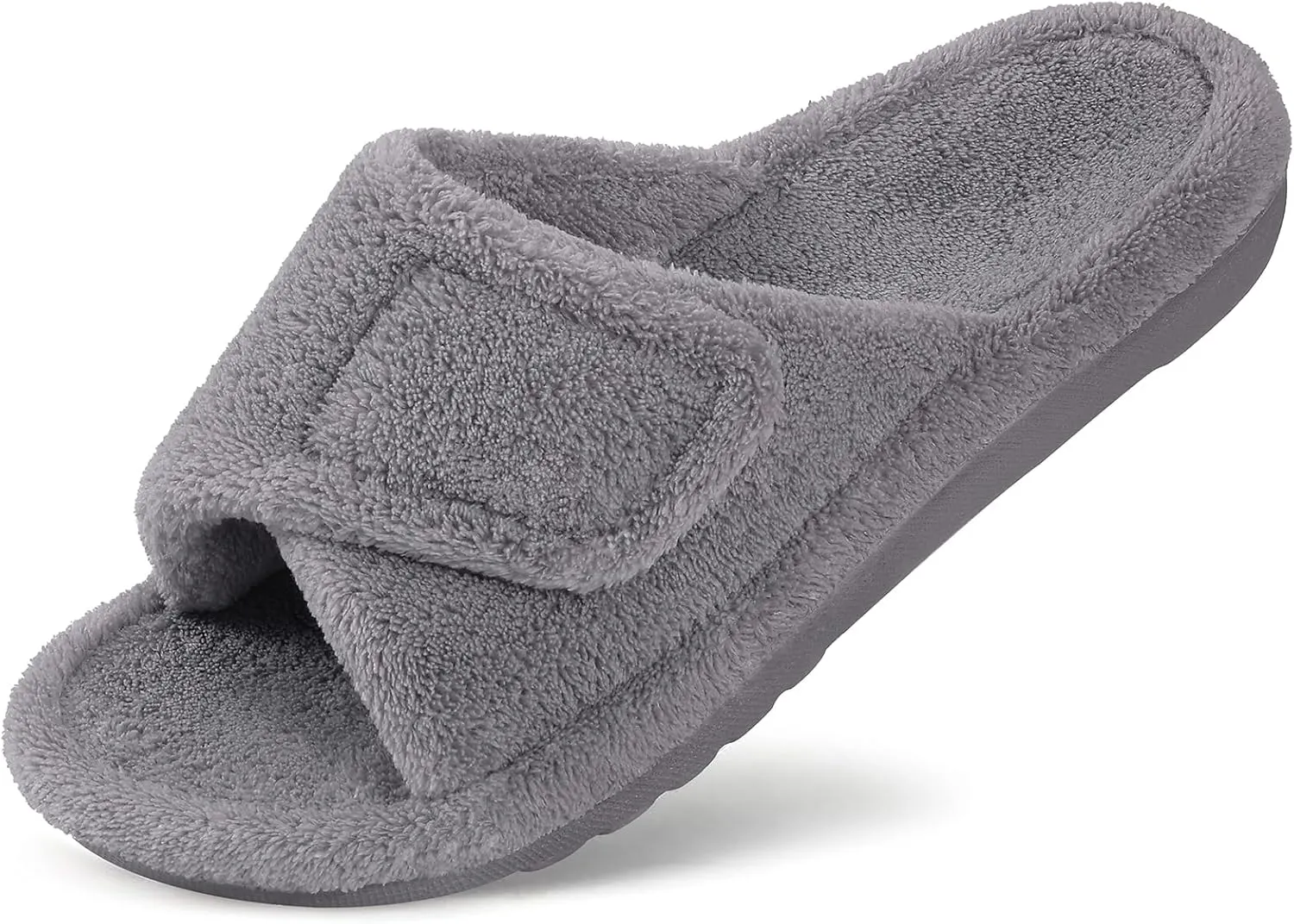 Litfun Women's Orthopedic Slippers with Arch Support Adjustable Open Toe House Shoes for Plantar Fasciitis
