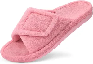 Litfun Women's Orthopedic Slippers with Arch Support Adjustable Open Toe House Shoes for Plantar Fasciitis