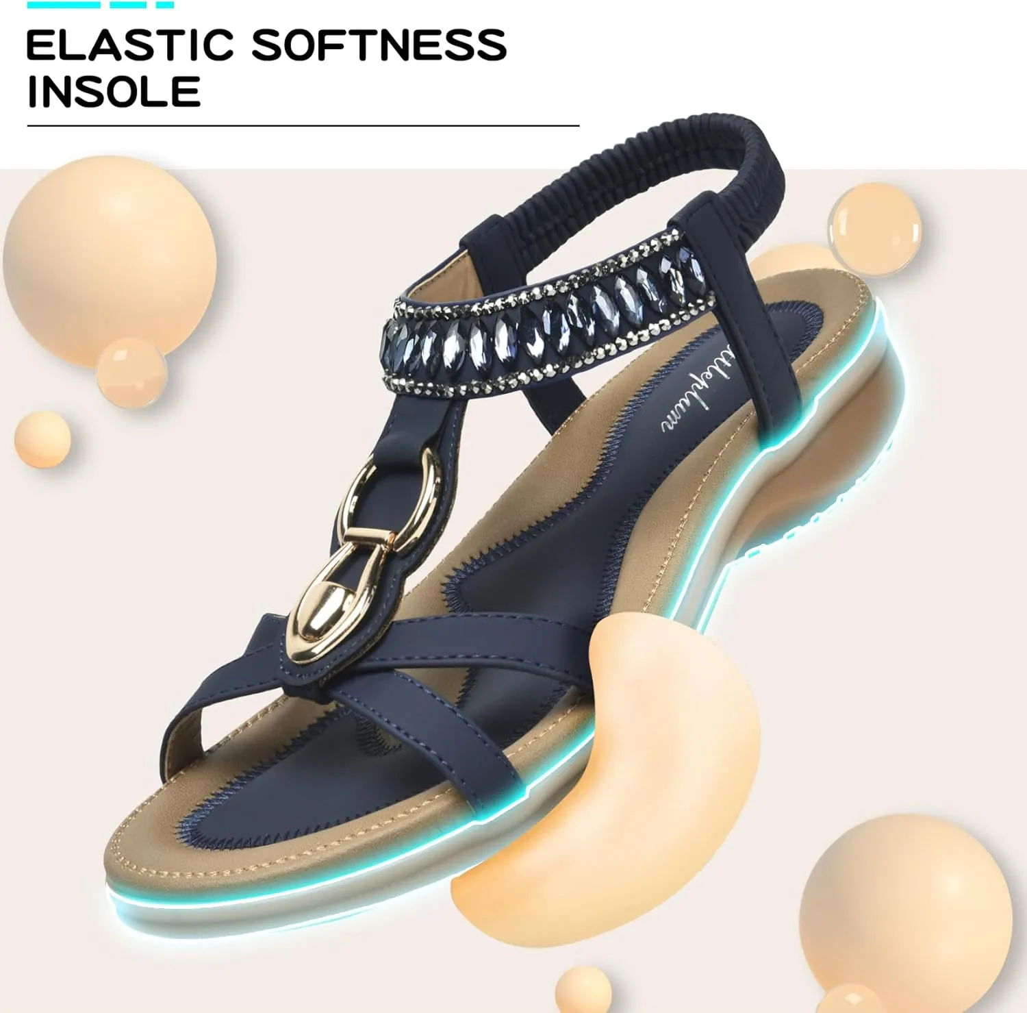 Littleplum Womens Sandals Comfort Arch Support Sandals Summer Walking Shoes Casual Ankle Elastic Flip Flops Sandals