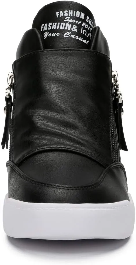 LIURUIJIA Women's Platform Hidden Wedge Sneakers High-Top Fashion Sneakers Dressy Casual Tennis Shoes Ankle Boots