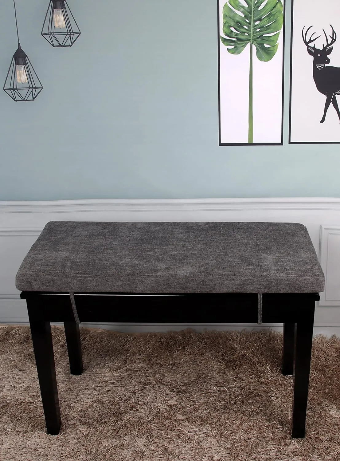 Loveboat Washable Bench Cushion, Non-Slip Bench Pad for Shoe Storage, Window, Piano, Dining 30"x14"x2" Dark Grey